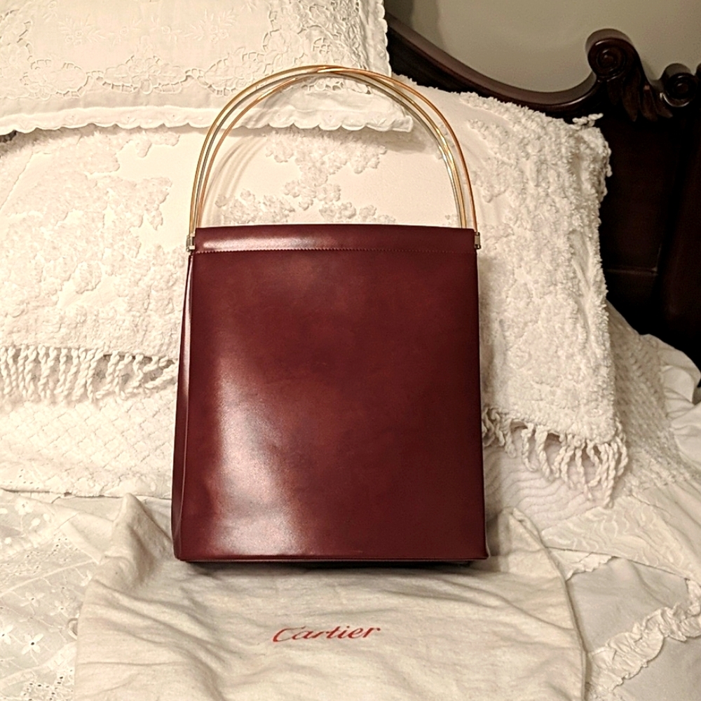 Authentic Cartier Trinity Cage Handle Bag